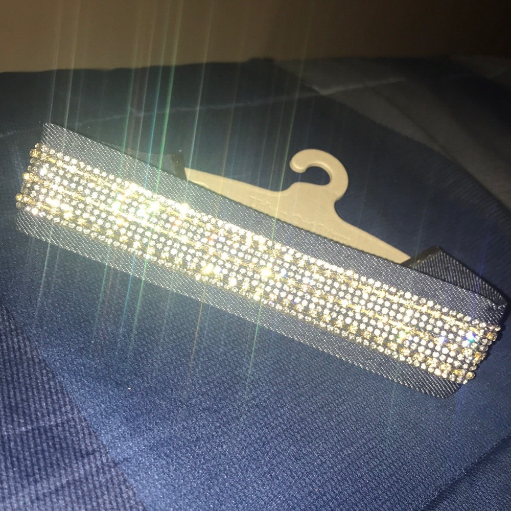NWT Urban Outfitters denim-bling choker.